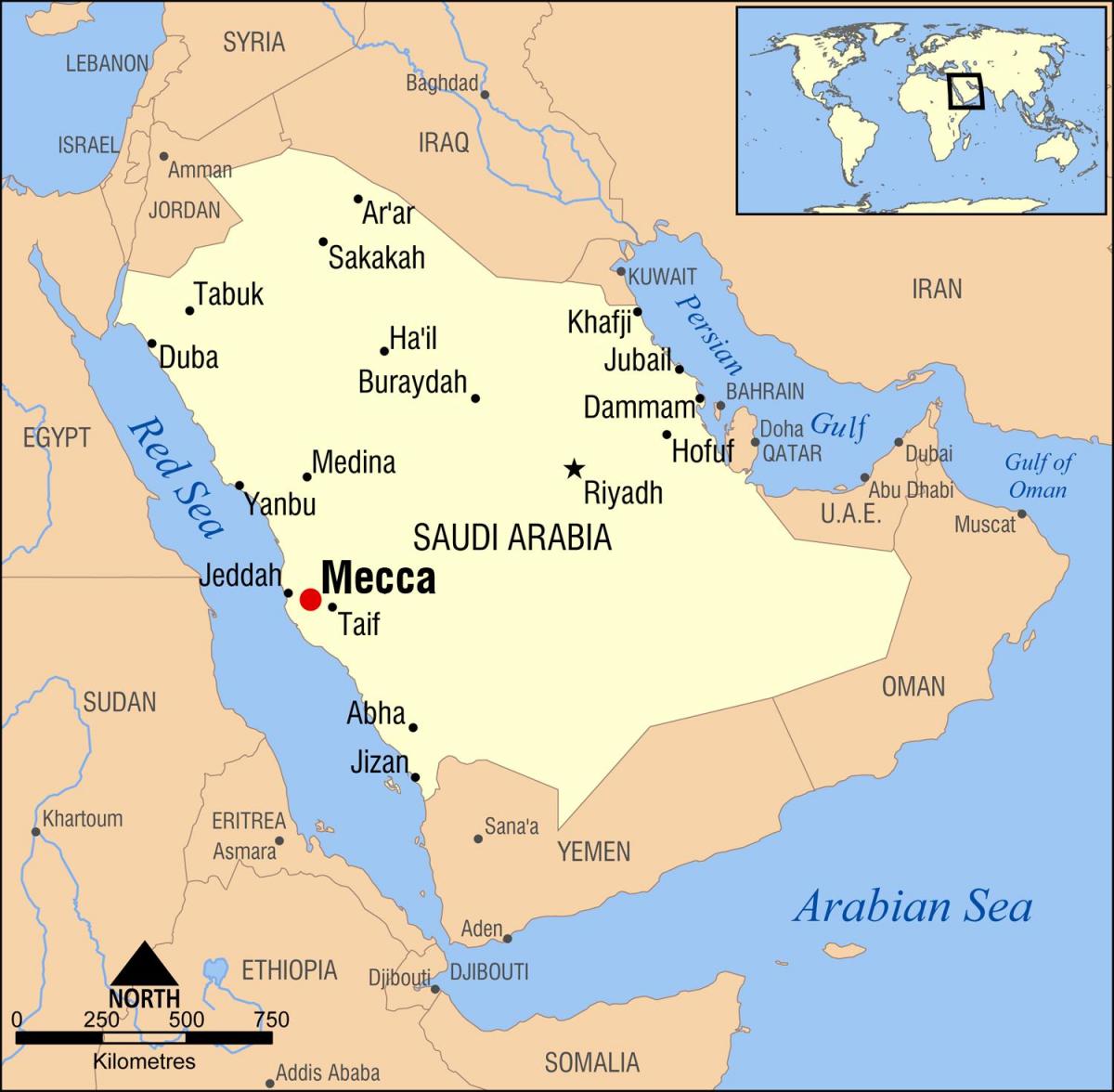 χάρτης των hijra δρόμο Μέκκα