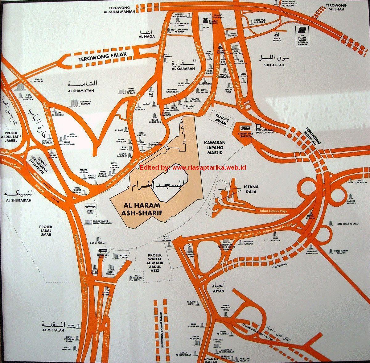 χάρτης της misfalah Μέκκα εμφάνιση χάρτη