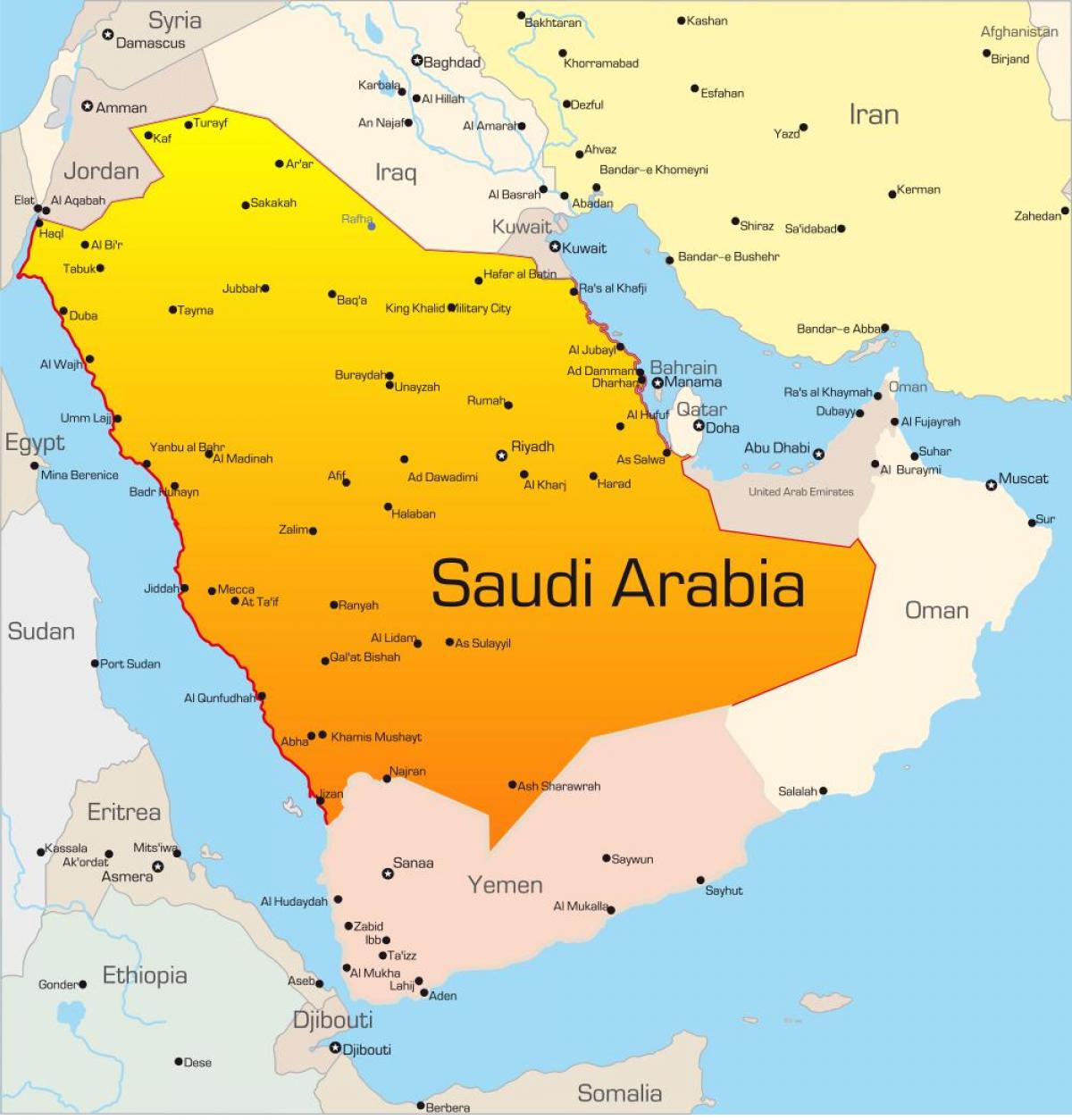 Μέκκα σαουδική αραβία χάρτης