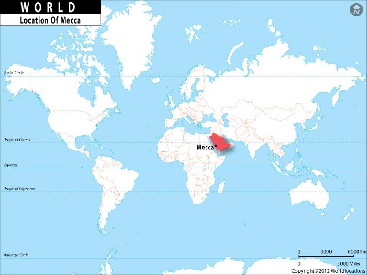 Μέκκα σε παγκόσμιο χάρτη
