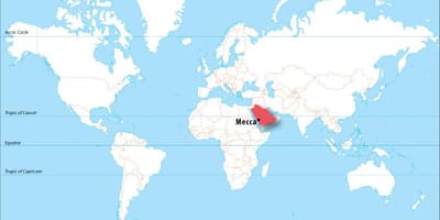 Μέκκα σε παγκόσμιο χάρτη